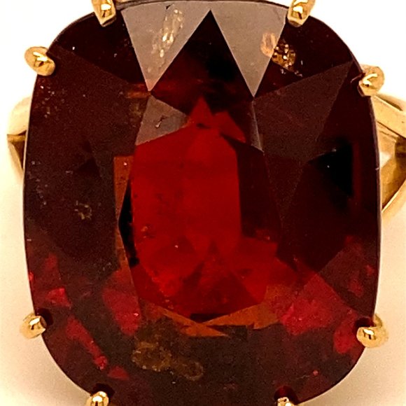 Pyrope 27.68ct Solid 18K Yellow Gold Ring - Picture 6 of 6